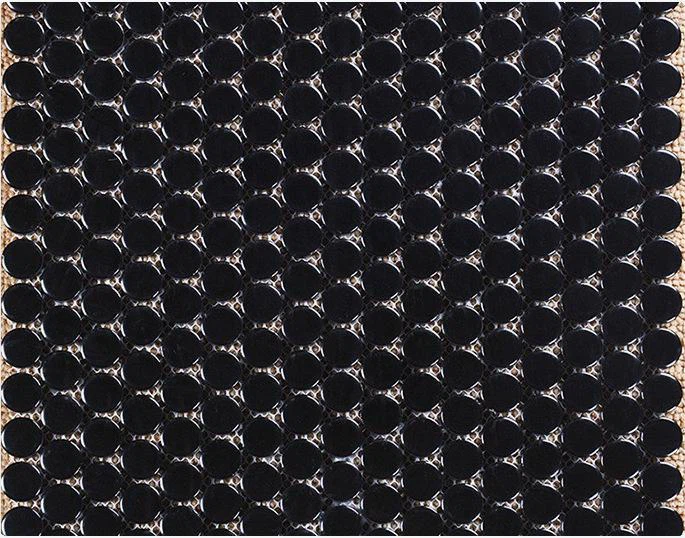 Black Penny Round Ceramic Mosaic Tile