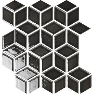 Banheiro de Azulejo Quadrado Preto 3d